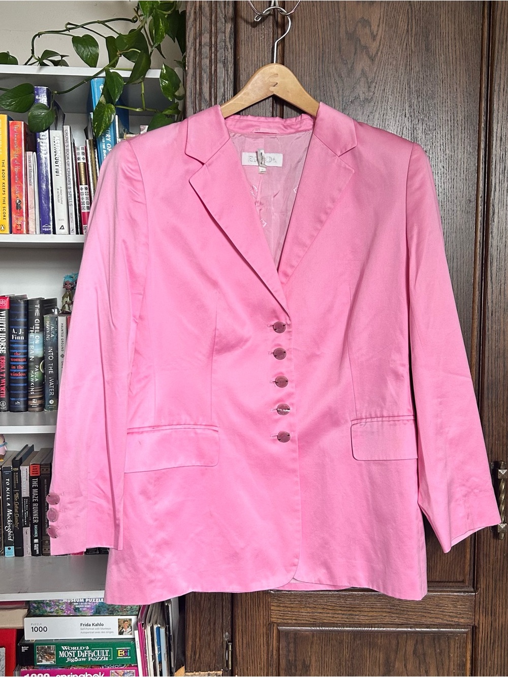 Escada Bubblegum Pink Button-Front Blazer Jacket